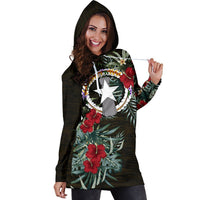 Northern Mariana Islands Hoodie Dress - Northern Mariana Islands Flag Hibiscus - Polynesian Pride