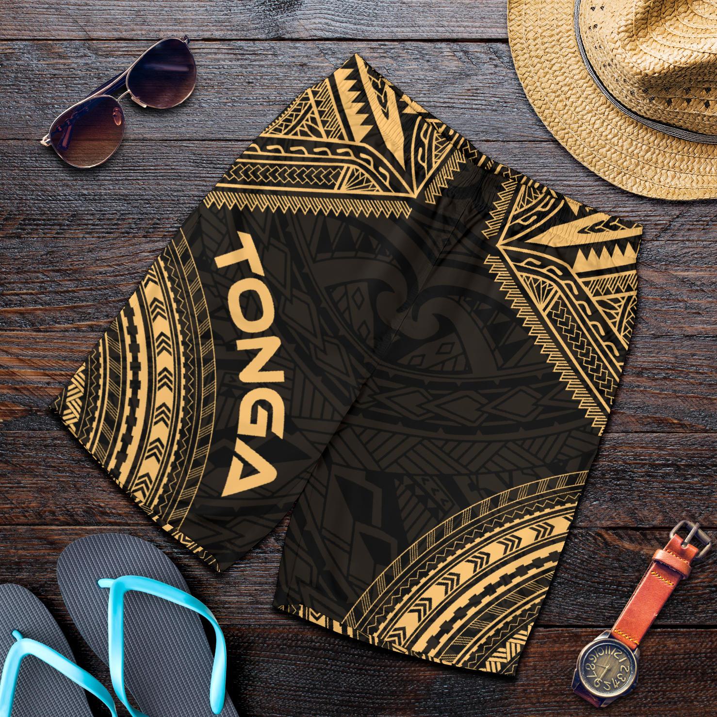 Tonga Men's Shorts - Polynesian Chief Gold Version Gold - Polynesian Pride