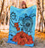 Hawaiian Map Kanaka Sea Turtle Seal Of Hawaii Hibiscus Plumeria Polynesian Blanket - Polynesian Pride