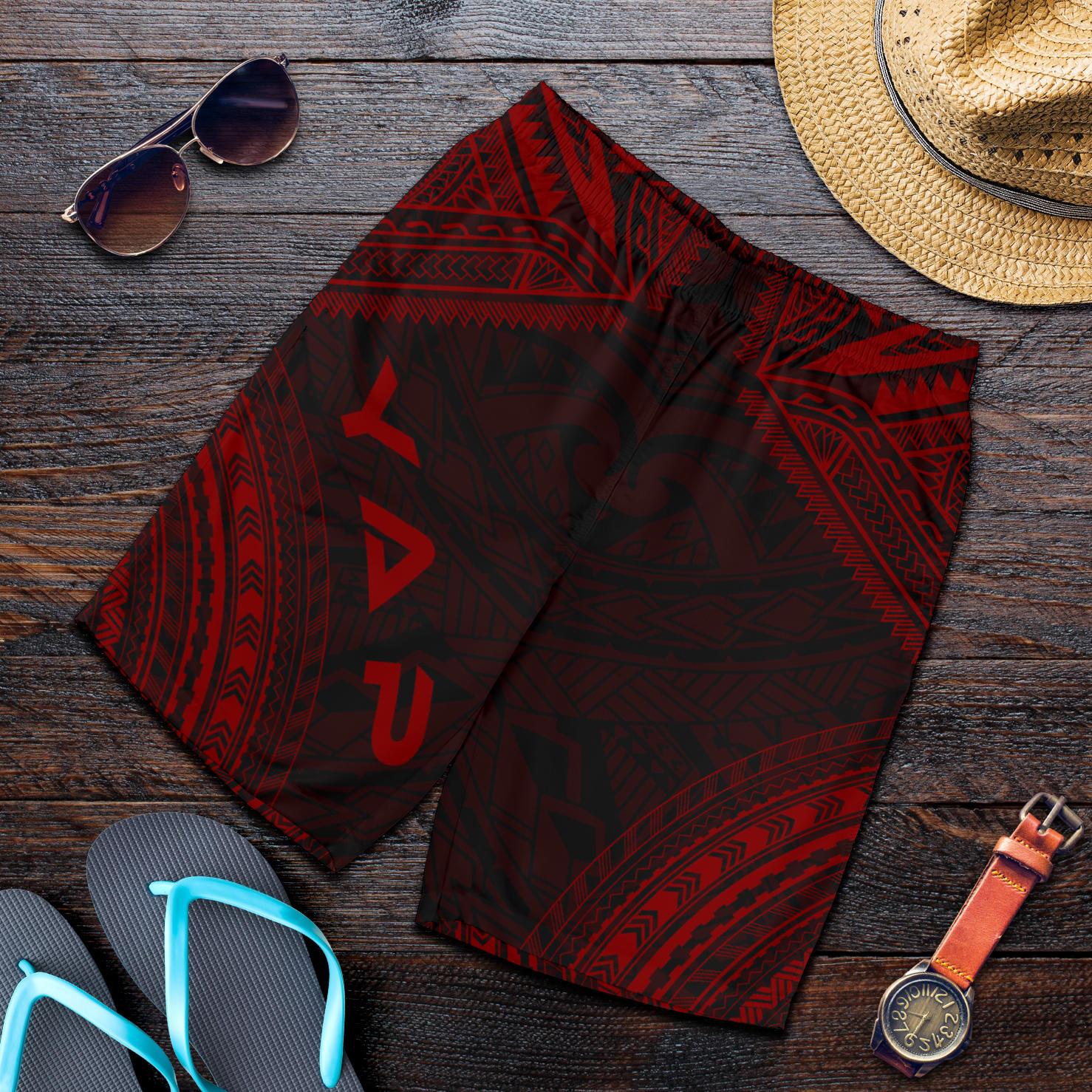 Yap Men's Shorts - Polynesian Chief Red Version Red - Polynesian Pride