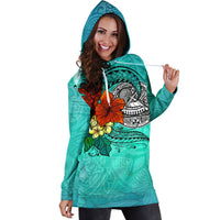 American Samoa Hoodie Dress - Tropical Flowers Style - Polynesian Pride