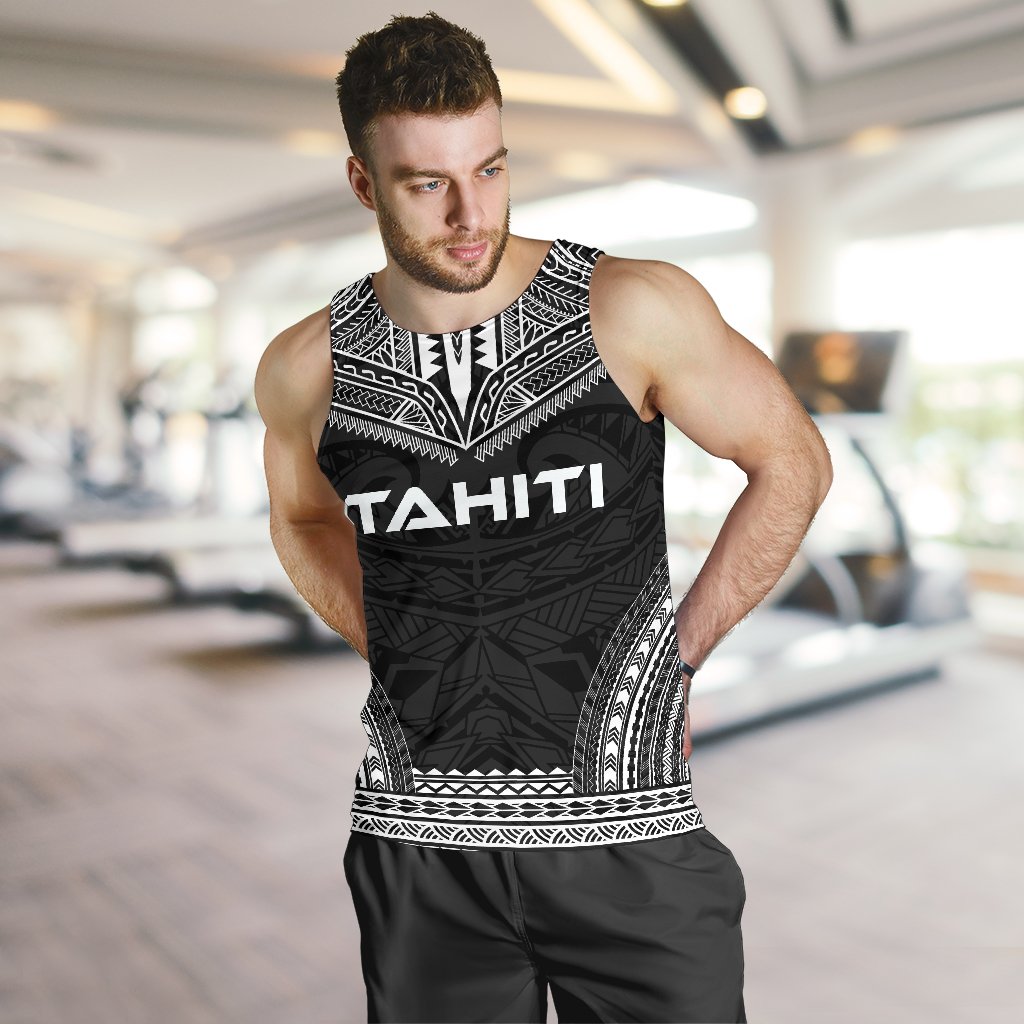 Tahiti Men's Tank Top - Polynesian Chief Black Version - Polynesian Pride