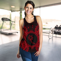 Chuuk Polynesian Women Tank Top Map Red - Polynesian Pride