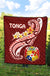 Tonga Premium Quilt - Tonga Coat Of Arms With Polynesian Patterns - Polynesian Pride