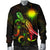 Marshall Islands Polynesian Men's Bomber Jacket - Turtle With Blooming Hibiscus Reggae - Polynesian Pride