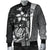 Yap Micronesia Men's Bomber Jackets White - Turtle With Hook - Polynesian Pride