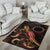 Cook Islands Polynesian Area Rugs - Turtle With Blooming Hibiscus Gold - Polynesian Pride