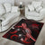 Tuvalu Polynesian Area Rugs - Turtle With Blooming Hibiscus Red - Polynesian Pride