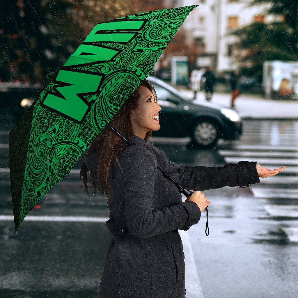 Guam Umbrella Turtle Coat of Arms Polynesian Pattern Green - Polynesian Pride