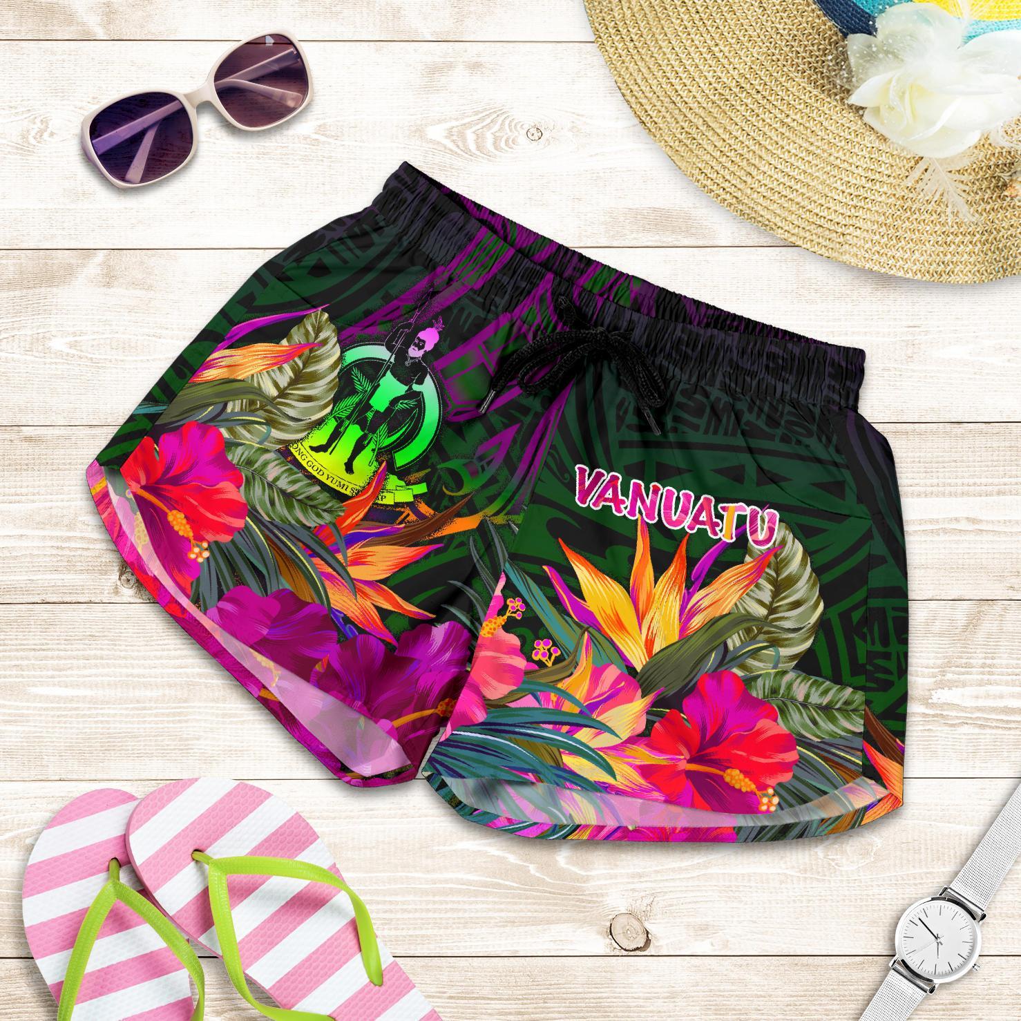 Vanuatu Women's Shorts - Summer Hibiscus Women Reggae - Polynesian Pride