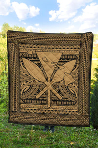 Hawaii Polynesian Kanaka Maoli Premium Quilt Gold - Polynesian Pride
