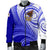 American Samoa Polynesian Men's Bomber Jacket - Bald Eagle (Blue) - Polynesian Pride