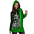 Yap Micronesian Women's Hoodie Dress Green - Turtle With Hook - Polynesian Pride