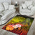 Cook Islands Custom Personalised Area Rug - Humpback Whale with Tropical Flowers (Yellow) - Polynesian Pride