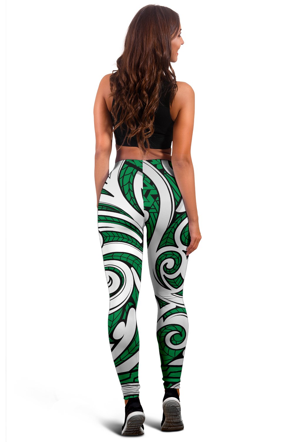Polynesian Maori Ethnic Ornament Green Hawaii Women's Leggings AH - Polynesian Pride