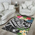 Tonga Polynesian Area Rug - Summer Plumeria (Black) - Polynesian Pride