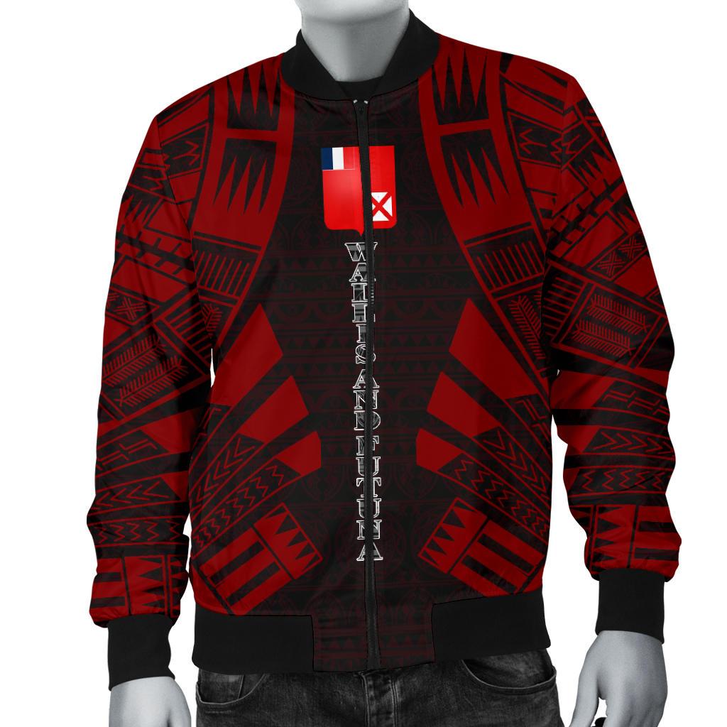 Wallis And Futuna Men Bomber Jackets - Polynesian Tattoo Red - Polynesian Pride