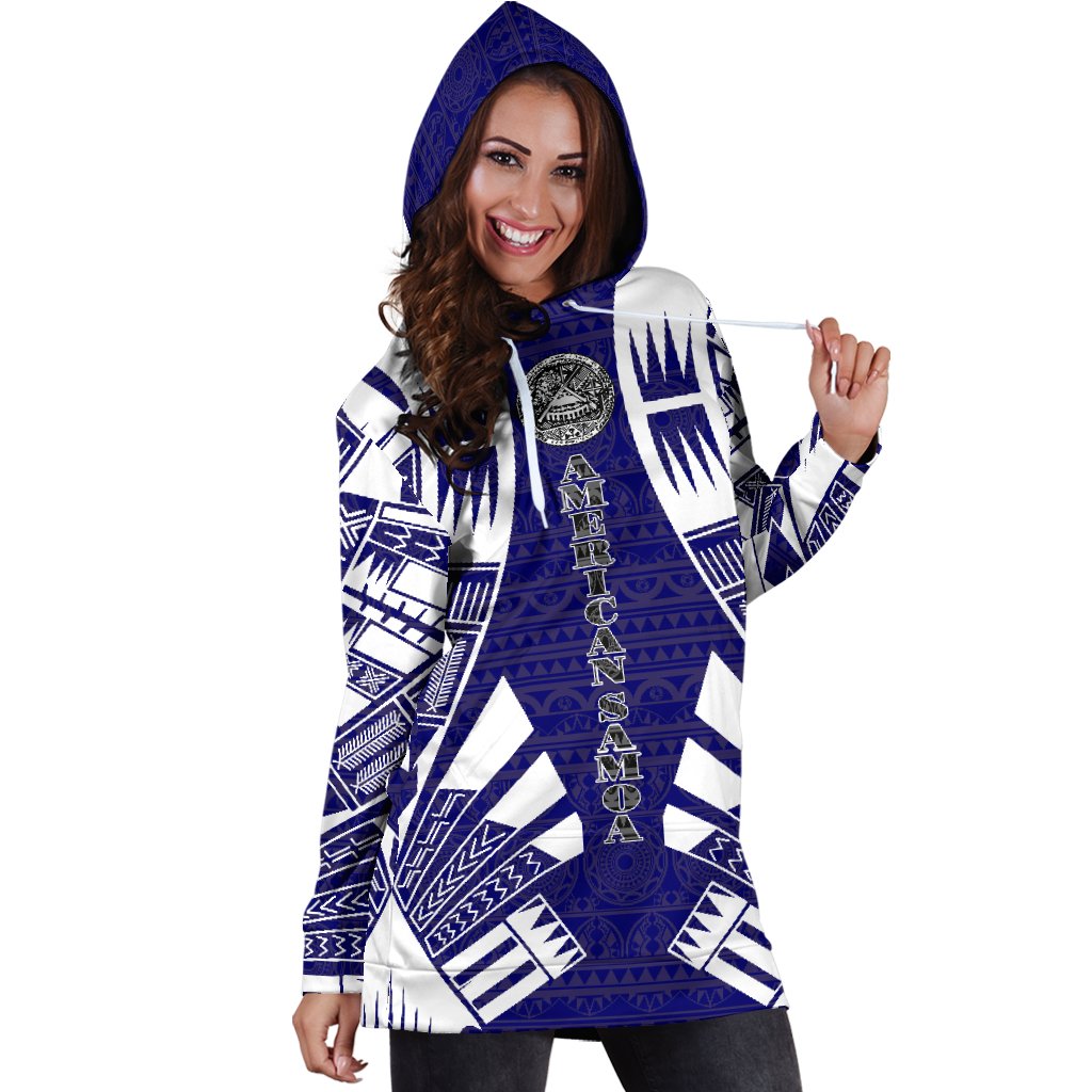 American Samoa Hoodie Dress - Polynesian Tattoo Flag - Polynesian Pride