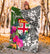 Fiji Custom Personalised Premium Blanket White - Turtle Plumeria Banana Leaf - Polynesian Pride