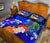 Polynesian Hawaii Custom Personalised Quilt Bed Set - Humpback Whale with Tropical Flowers (Blue) - Polynesian Pride