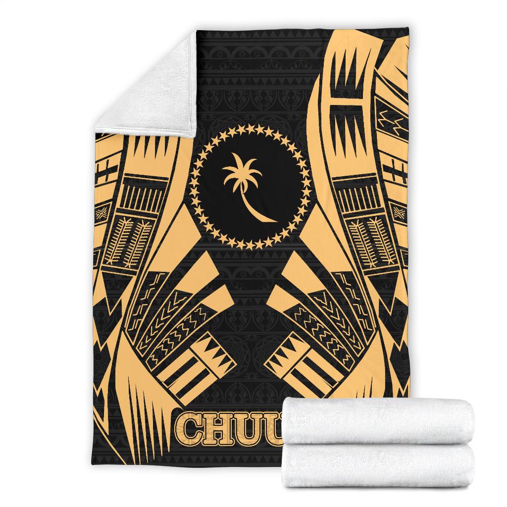 Chuuk States Premium Blanket - Gold Tattoo Style - Polynesian Pride