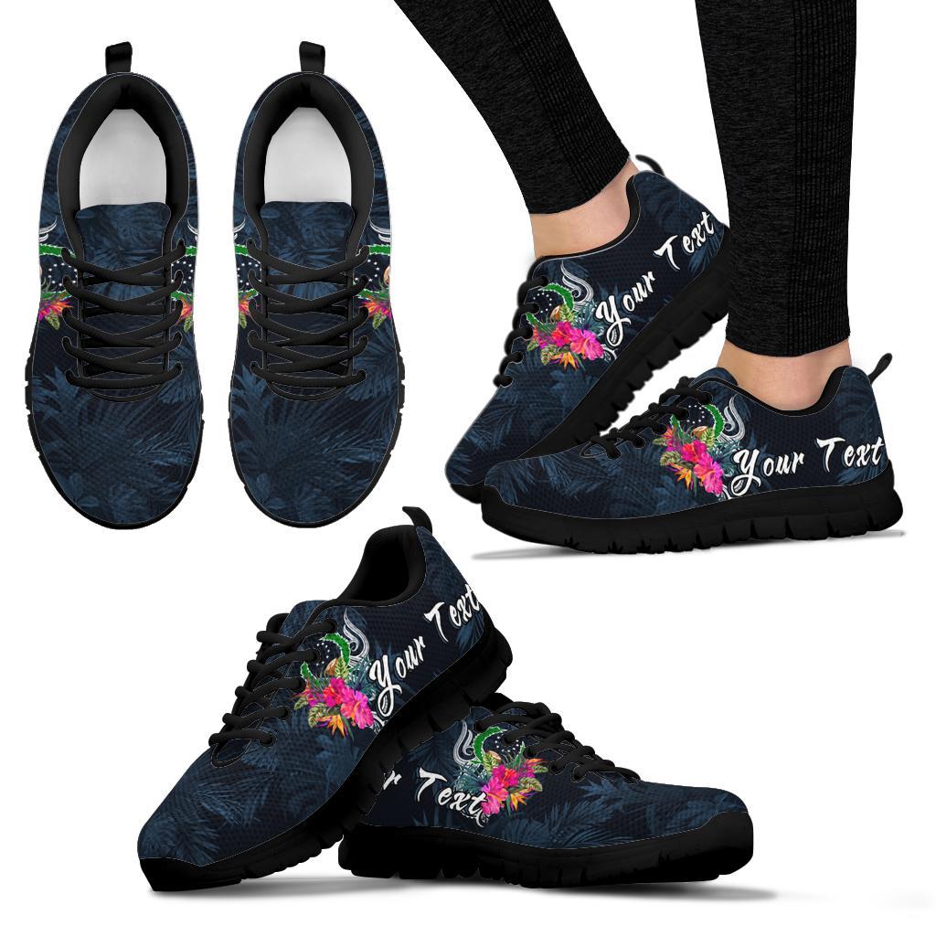 Pohnpei Micronesia Custom Personalised Sneakers - Tropical Flower - Polynesian Pride
