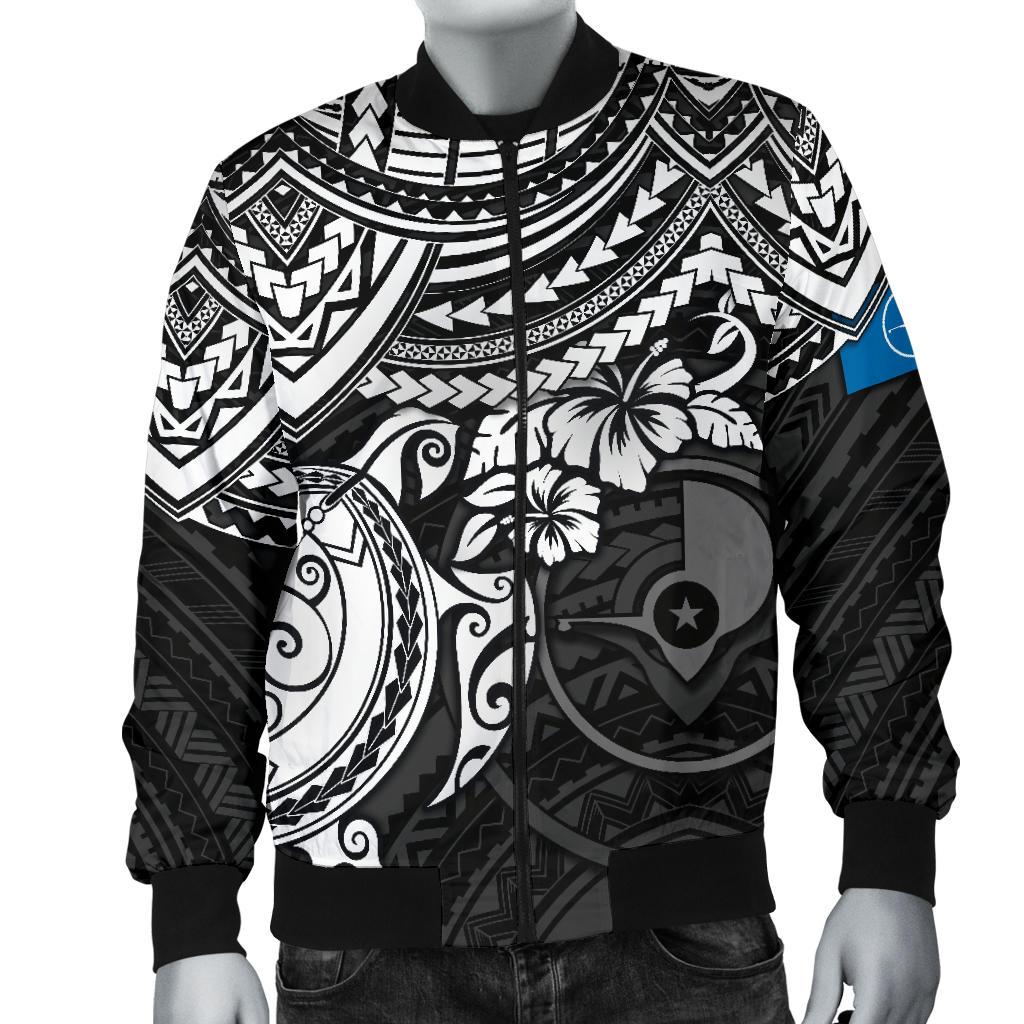 Yap Polynesian Bomber Jacket (Men) - White Turtle - Polynesian Pride