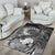 Cook Islands Custom Personalised Area Rug - Humpback Whale with Tropical Flowers (White) - Polynesian Pride