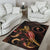 Chuuk Polynesian Area Rugs - Turtle With Blooming Hibiscus Gold - Polynesian Pride