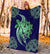 Hawaii Polynesian Turtle Hibiscus Premium Blanket - Green - Polynesian Pride