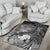 American Samoa Polynesian Custom Personalised Area Rug - Humpback Whale with Tropical Flowers (White) - Polynesian Pride