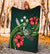 Kosrae Polynesian Premium Blanket - Green Turtle Hibiscus - Polynesian Pride