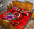 Vanuatu Polynesian Custom Personalised Quilt Bed Set - Floral With Seal Red - Polynesian Pride