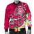 American Samoa Polynesian Men's Bomber Jacket - Turtle Plumeria (Pink) - Polynesian Pride