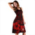 Polynesian Hawaii Women's Midi Dress - Humpback Whale with Hibiscus (Red) - Polynesian Pride