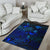 Polynesian Hawaii Area Rugs Turtle Hibiscus Blue - Polynesian Pride