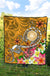 American Samoa Polynesian Premium Quilt - Turtle Plumeria (Gold) - Polynesian Pride