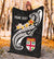 Fiji Custom Personalised Premium Blanket - Fiji Seal Polynesian Patterns Plumeria (Black) - Polynesian Pride