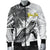 Hawaii Custom Personalised Men Bomber Jacker - Turtle Palm Tree White White - Polynesian Pride