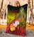 Fiji Premium Blanket - Humpback Whale with Tropical Flowers (Yellow) - Polynesian Pride