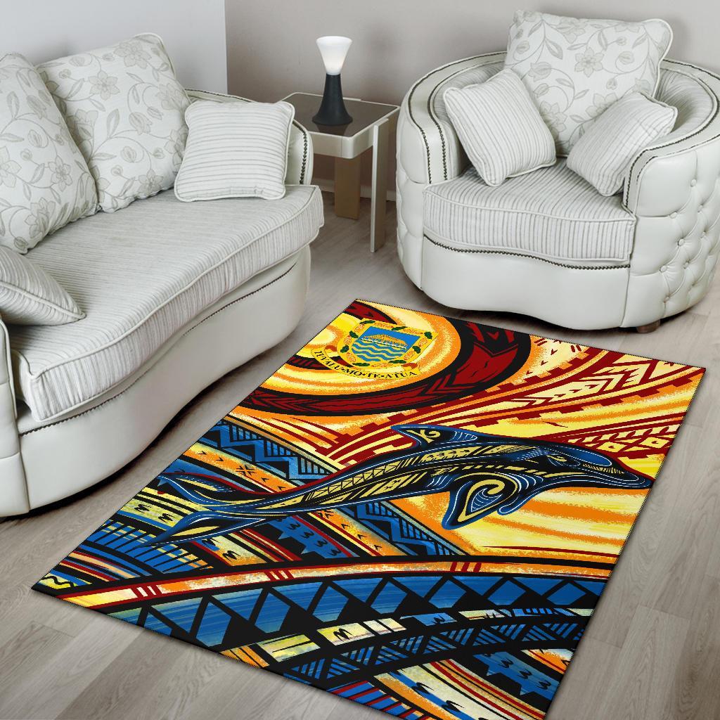 Tuvalu Area Rug - Dolphin Surfing - Polynesian Pride
