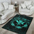 Hawaii Kanaka Turtle Hibiscus Polynesian Rug - Anthea Style Turquoise - Polynesian Pride