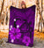 Hawaii Turtle Poly Tribal Purple Premium Blanket - Polynesian Pride