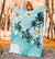 Cook Islands Premium Blanket - Blue Turtle Hibiscus - Polynesian Pride