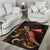 Tokelau Polynesian Area Rugs - Turtle With Blooming Hibiscus Gold - Polynesian Pride