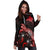 Papua New Guinea Polynesian Hoodie Dress - Turtle With Blooming Hibiscus Red - Polynesian Pride