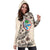 Guam Hoodie Dress - Guam Coat Of Arms & Beige Hibiscus - Polynesian Pride