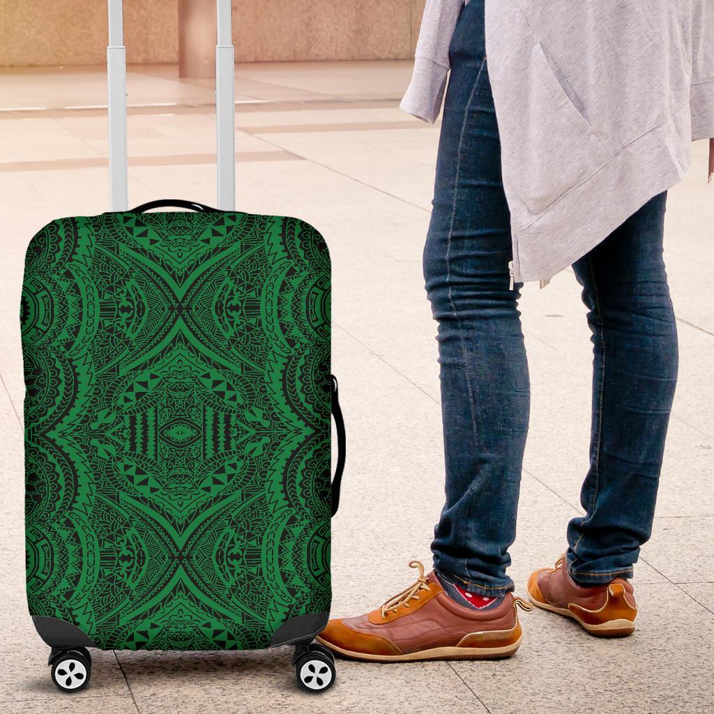 Polynesian Symmetry Green Luggage Covers - Polynesian Pride