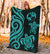 Tonga Polynesian Premium Blanket - Turquoise Tentacle Turtle - Polynesian Pride