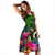 Vanuatu Midi Dress - Turtle Plumeria Banana Leaf - Polynesian Pride